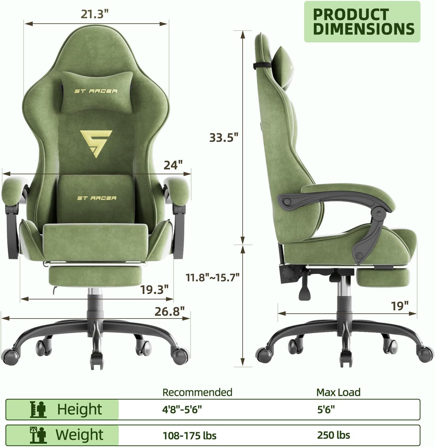 Gaming Chair Racing for Adult, - Ergonomic Office Chair review and price