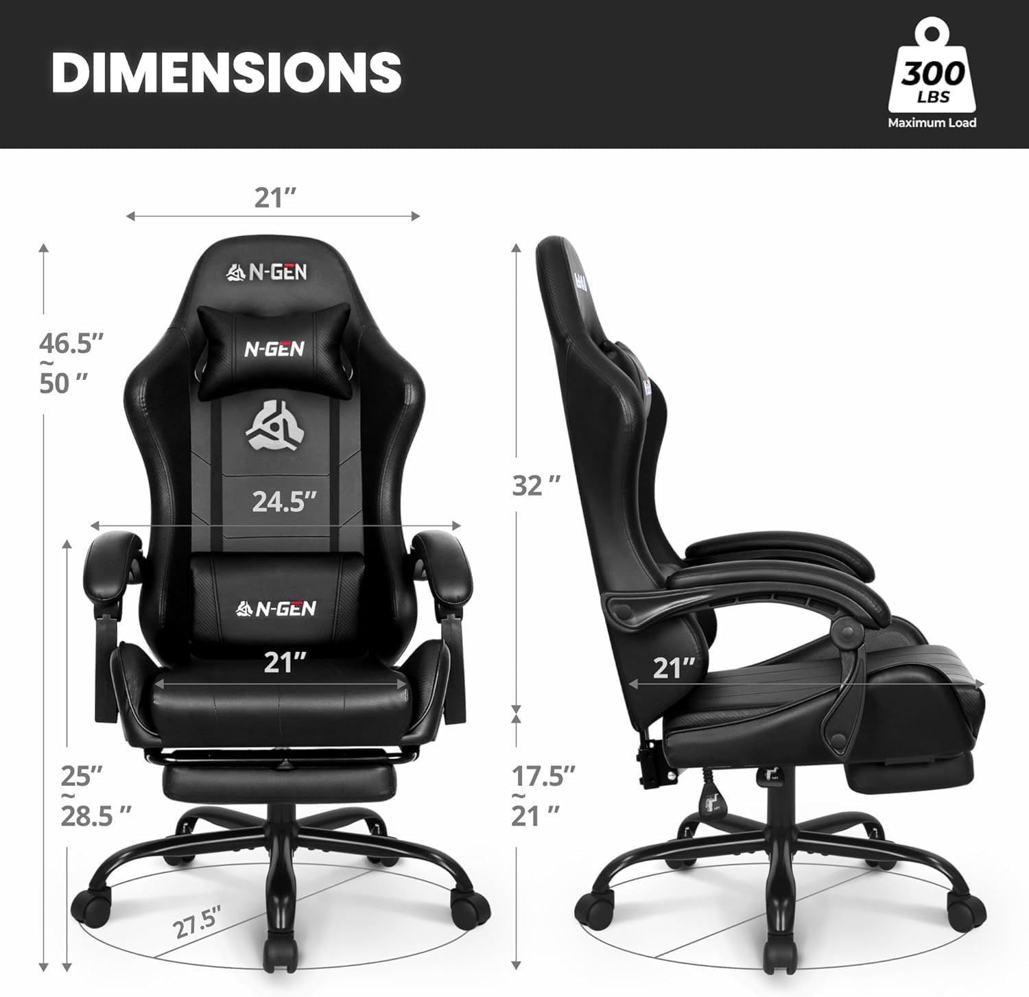 Gaming Chair with Footrest Lum - Ergonomic Office Chair review and price