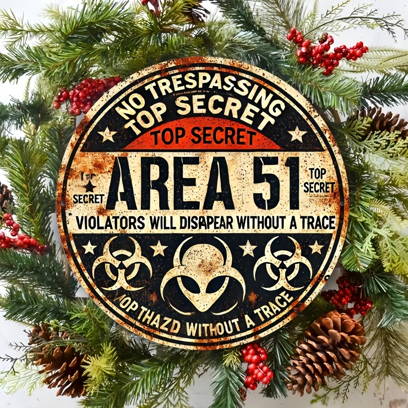 Vintage Area 51 Metal Wall Sig - Home Office Logo review and price