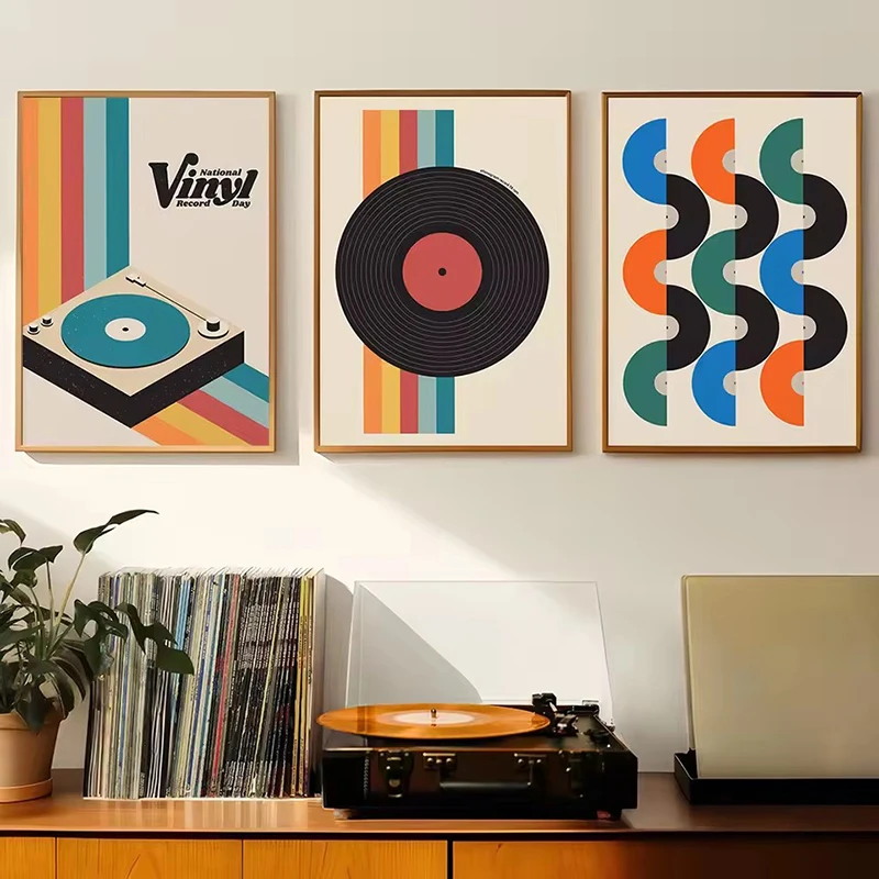 Mid Century Vinyl Record Canva - Home Office Or review and price