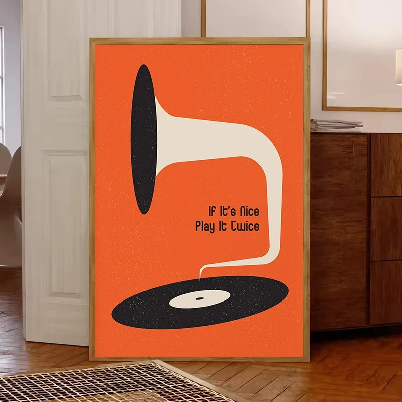 Mid Century Vinyl Record Canva - Home Office Or review and price