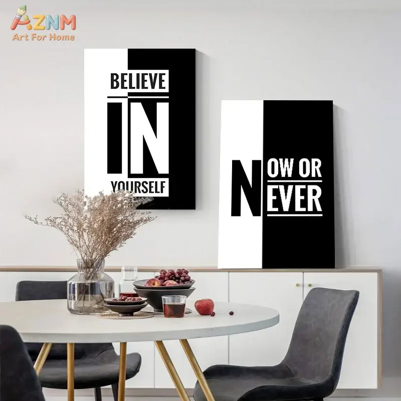 AZNM Black White Motivational  - Home Office Room Inspiration review and price