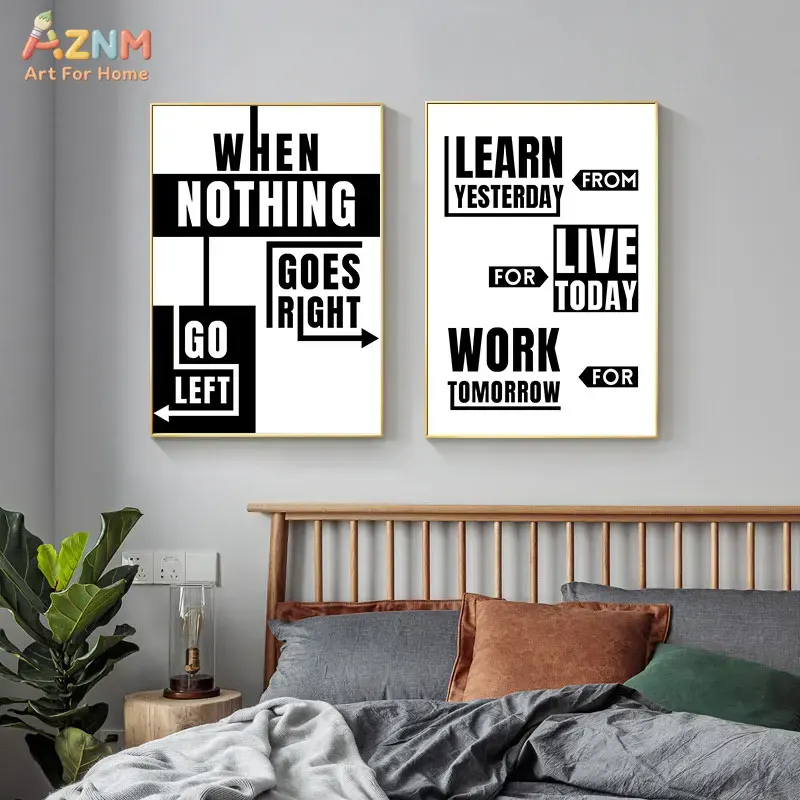 AZNM Black White Motivational  - Home Office Room Inspiration review and price