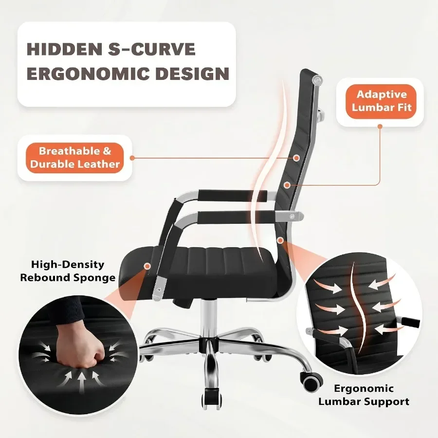 Executive ribbed mid-back PU l - Ergonomic Office Chair review and price