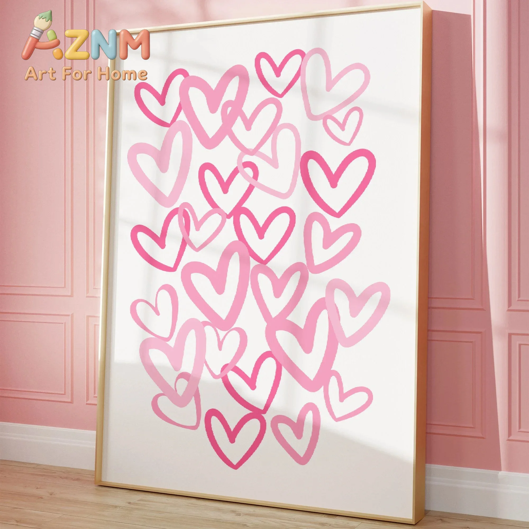 Chic Pink Love Hearts Canvas A - Home Office Room Inspiration review and price